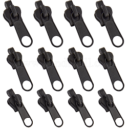Gorgecraft 12Pcs 3 Style POM Replacement Zipper Sliders, for Luggage Suitcase Backpack Jacket Bags Coat, Black, 32~39x10~13x10~11.5mm, 4pcs/style