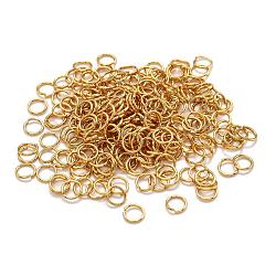 304 anelli di salto in acciaio inox, anelli di salto aperti, vero placcato oro 18k, 24 gauge, 4x0.5mm, diametro interno: 3mm