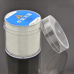 Filo di cristallo elastico coreano, stringa del braccialetto elastico, con scatola, per fare gioielli, chiaro, 0.7mm, circa 164.04 iarde (150 m)/rotolo