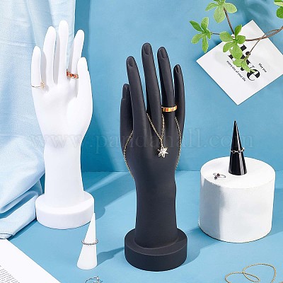 4 шт. 2 стиля ПВХ модель руки и конусообразные акриловые кольца-дисплеи ODIS-PH0001-31-1