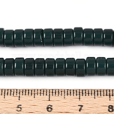 Непрозрачные сплошные цветные стеклянные бусины GLAA-N026-3x6mm-10-1