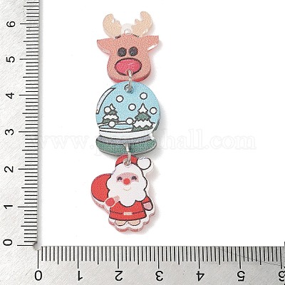 Большие акриловые подвески с рождественским принтом MACR-F086-03B-1