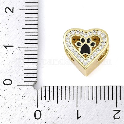 Реечное покрытие латунь микро паве кубический цирконий европейские бусины KK-P287-43G-02-1