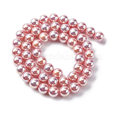 УФ-покрытие перламутровые стеклянные жемчужные бусины нити GLAA-F128-01B-T9-1