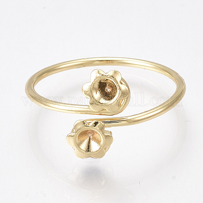 Grosshandel Messing Fingerring Strass Fassungen De.PandaHall
