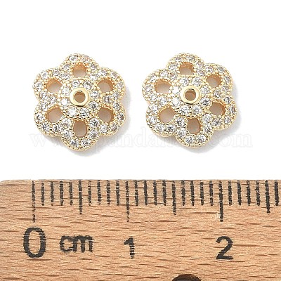 Латунь микро проложить кубический цирконий шарик KK-A194-04G-1