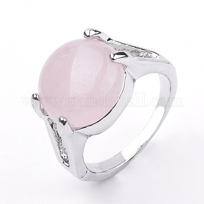 Природного розового кварца кольца G-S242-09-B-1