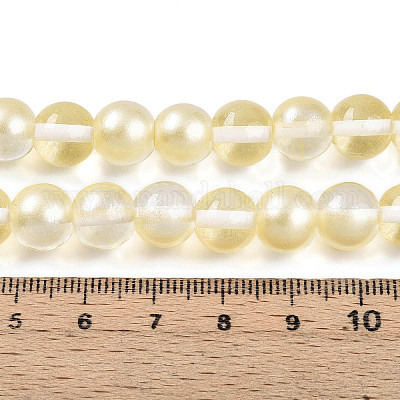 Запекание окрашенные прозрачные стеклянные бусины нити DGLA-N011-10mm-02-1