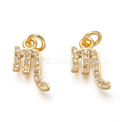 Латунные микропаве прозрачные подвески с фианитом ZIRC-P081-G10-RS-1