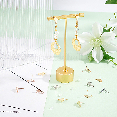 30 шт. 3 цвета 201 нержавеющая сталь фурнитура для сережек-гвоздиков STAS-DC0010-25-1