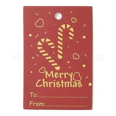 Прямоугольные бумажные подарочные бирки CDIS-F008-01A-1