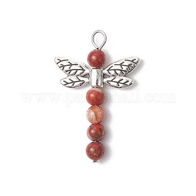 5 шт. подвески в виде стрекозы в двух стилях из натурального содалита PALLOY-JF03857-1