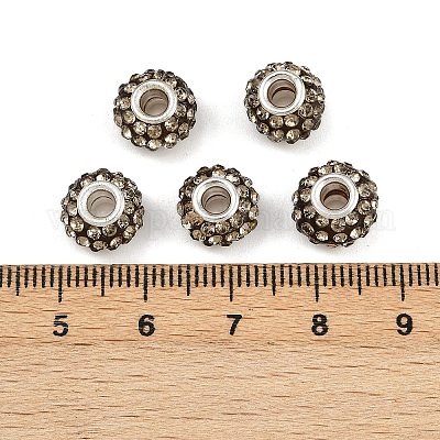 Бусины со стразами из смолы CPDL-H001-10x7mm-17-1