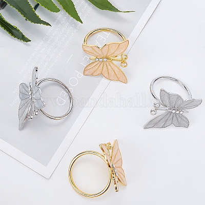 ジュエリーメイキング用Gorgecraft 6 ピース 2 色合金ナプキン リング