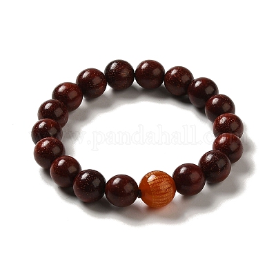 MILAKOO 5 pezzi 8mm Bracciale con perline di legno per uomo Bracciale Buddha elastico