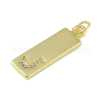 Латунные микропаве прозрачные подвески с фианитом KK-P266-06G-J-1