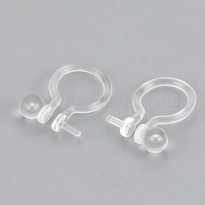50x Plastic Clip-on Earring Blanks w// Hang Loop Non-pierced Converters Pink 14mm