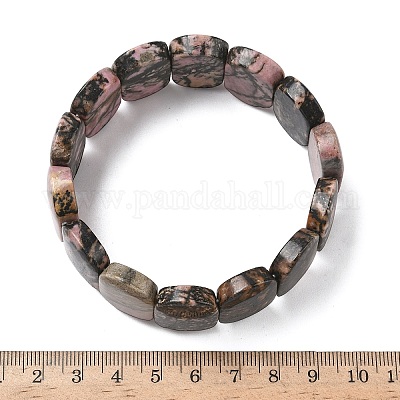 Браслеты из натуральных бусин родонита для женщин и мужчин BJEW-I323-02F-1