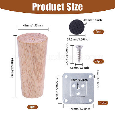 Ножка деревянной мебели AJEW-WH0651-21B-1
