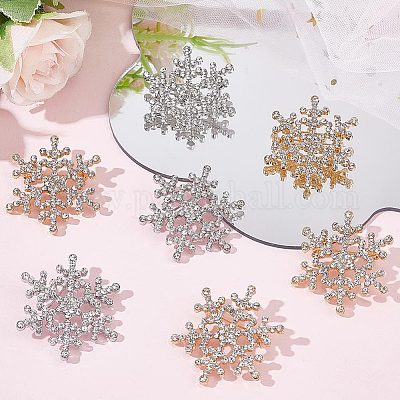 10 шт. 2 цвета хрустальные стразы рождественская снежинка брошь-булавка JEWB-GF0001-29-1