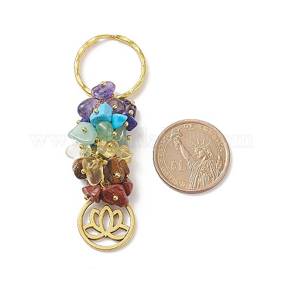 Брелок с подвеской из натурального драгоценного камня чакры KEYC-JKC00414-04-1