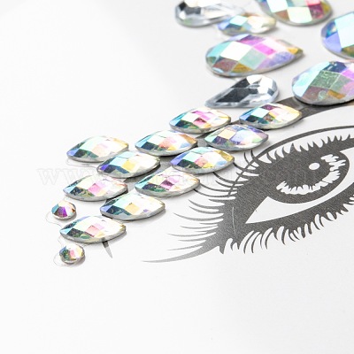 Акриловые наклейки для лица с драгоценными камнями MRMJ-F014-02-1