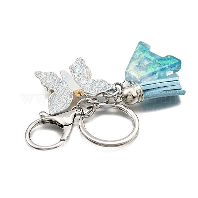 26 шт. брелок с кисточкой из прозрачной эпоксидной смолы KEYC-JKC01202-1