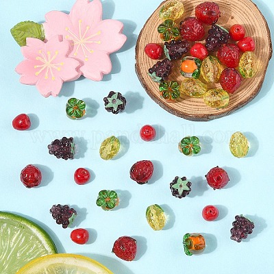 10шт ручной работы бусины лэмпворк&nbsp;LAMP-YW0001-40-1