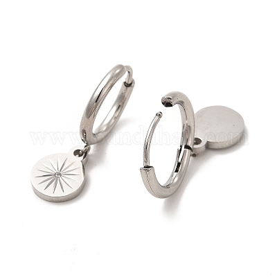 Плоские круглые серьги-гвоздики с кристаллами и стразами EJEW-P219-21P-1