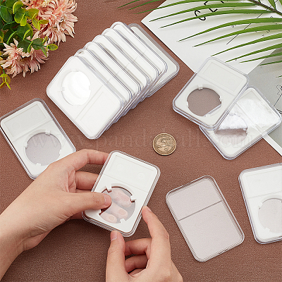 Lot De 100 Boîtes Rondes De Rangement Pour Pièces – 34 Mm Diamètre Intérieur – Transparent, Anti-humidité – Gdfnmogo