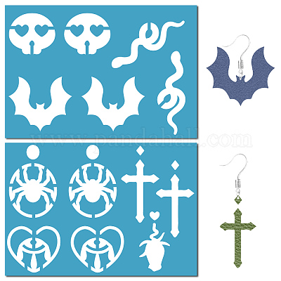 Акриловая серьга ручной работы шаблон DIY-WH0359-061-1