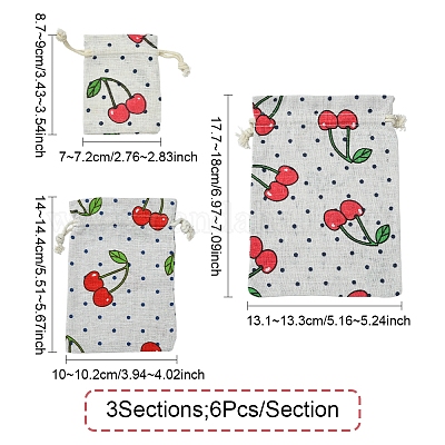 18 шт. 3-х видов мешковины для упаковки ABAG-FS0001-10-1