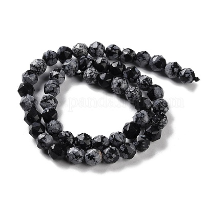 Природные снежинка обсидиан бисер нитей G-NH0021-A09-01-1