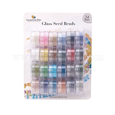 Glass Seed Beads Transparent Round Mixed Color 2mm Hole 0.5 0.8mm Glass Multicolor