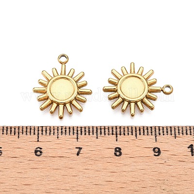 Ионное покрытие (ip) нержавеющая сталь 304 подвеска кабошон оправа STAS-I671-19G-1