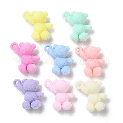 Pendentifs en acrylique flocky&nbsp;OACR-F007-04-1