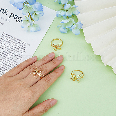 3 шт. 3 стиля латунной регулируемой фурнитуры для колец FIND-FI0001-06G-1