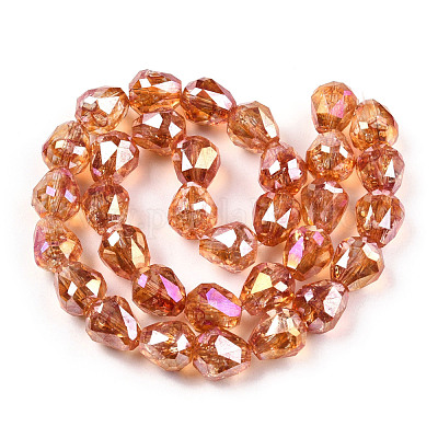 Прозрачные стеклянные бусины гальваническим пряди EGLA-N006-079G-1