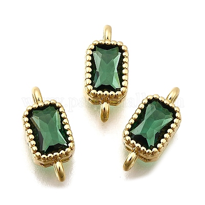 Настоящие 18k позолоченные латунные соединители с микропаве с кубическим цирконием ZIRC-L100-009G-02-1