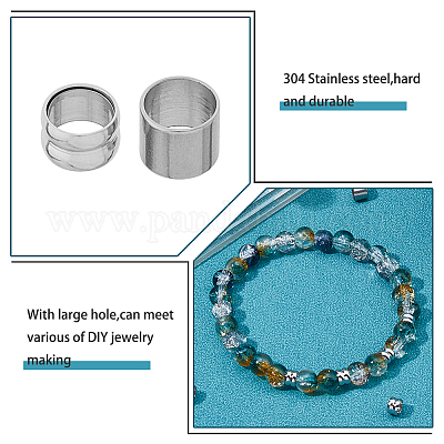 160 шт. 2 стиля 201 и 304 европейские бусины из нержавеющей стали FIND-HS0001-22-1