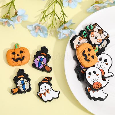 10шт 5 стиля Хэллоуин силиконовые бусины SIL-CA0002-47-1