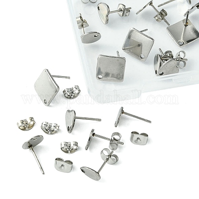 Фурнитура для сережек из нержавеющей стали 201 и 304 STAS-FS0001-48B-1