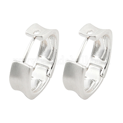 Латунь обруч серьги для женщин EJEW-U055-07S-1