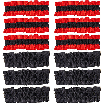 6 пара двухцветных эластичных подвязок из полиэстера DIY-GF0008-61-1