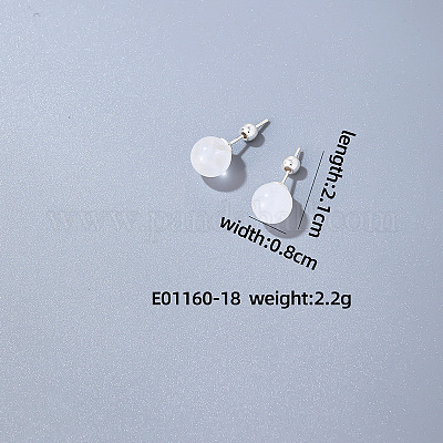 Модные серьги из нержавеющей стали с белыми кристаллами ручной работы VH6205-15-1