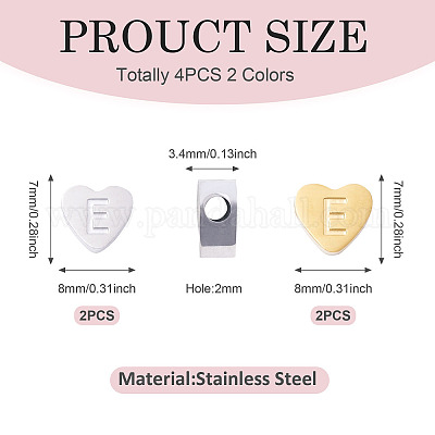 4шт 2 цвета бусины из нержавеющей стали STAS-TA0002-73-1