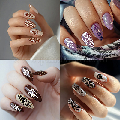 3 шт. шаблоны для дизайна ногтей из нержавеющей стали своими руками AJEW-PH0006-50-1