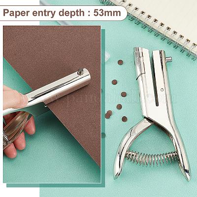 1/4 inch Heavy Duty Hand Held Paper Punch with Depth Guide, Hand Held Hole  Punches