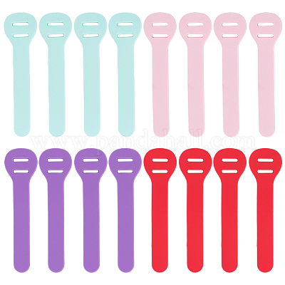 24 шт. 4-х цветные ПВХ-язычки для застежки-молнии&nbsp;PVC-GF0001-02A-01-1