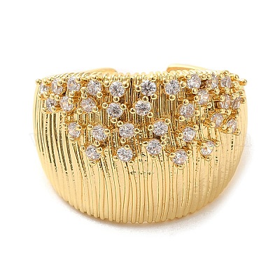 Открытые манжеты из латуни с микропаве кубический цирконий RJEW-P098-16G-1